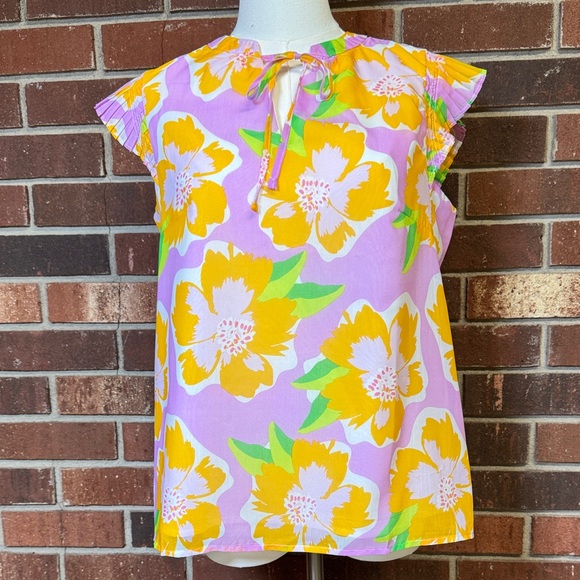 Michelle Mcdowell Tops - Michelle’s McDowell “Sea Flower Lilac” Valery Top Size Small